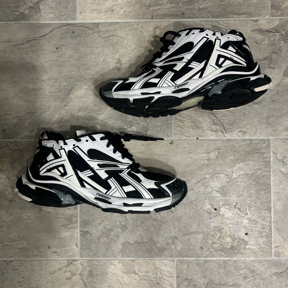 Balenciaga Black & White Men's Athletic Sneakers